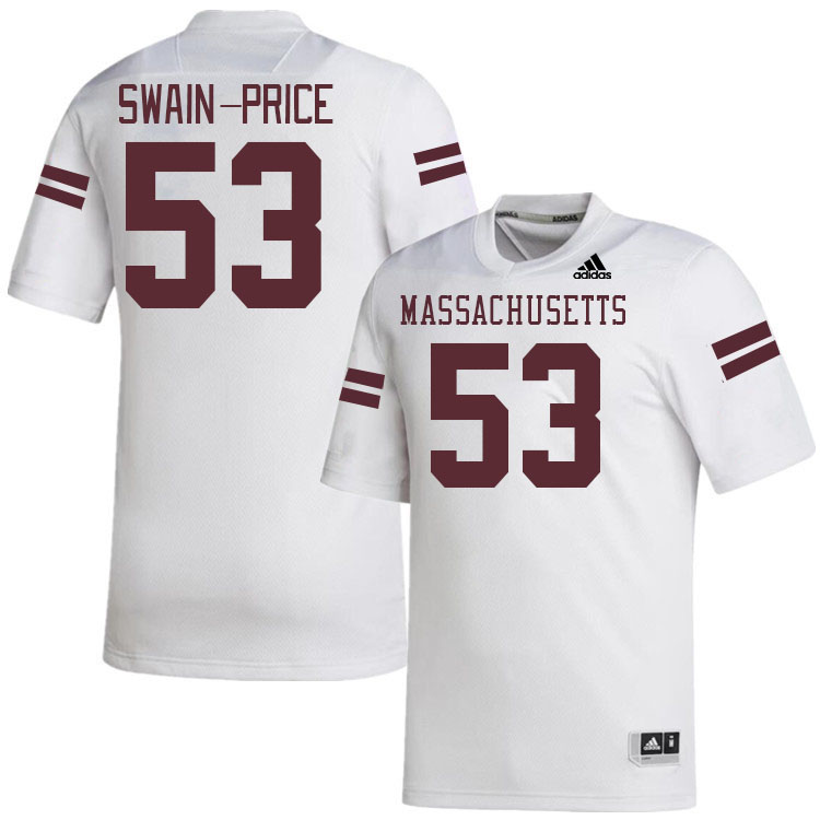 Massachusetts Minutemen #53 Sahnai Swain-Price College Football Jerseys Stitched-White